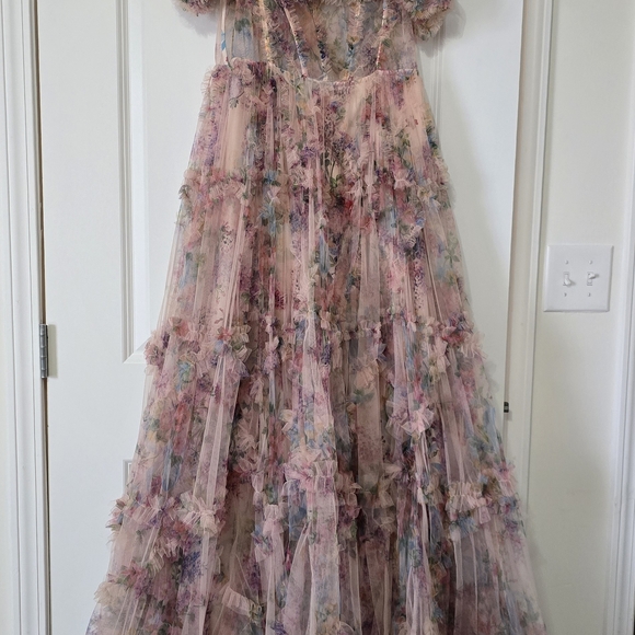 Sherri Hill Pastel Floral Dress - Picture 6 of 9